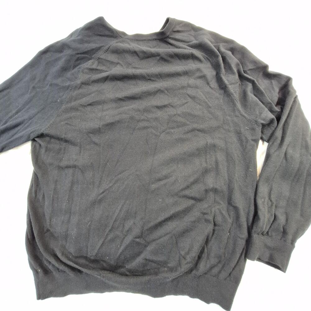 Eddie Bauer Sweater Mens Medium Black Supima Cotton Nylon Knit V Neck Pullover - Picture 9 of 9